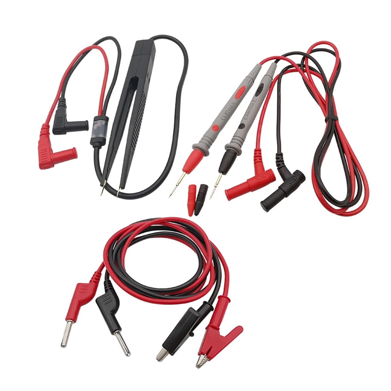 4 mm Banana Plug Multimetr Test Lead Kit with Crocodile Clip Probe Hook (D)