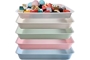 5 Pack Lidded Sensory Activity Trays: Art, Playroom, Classroom