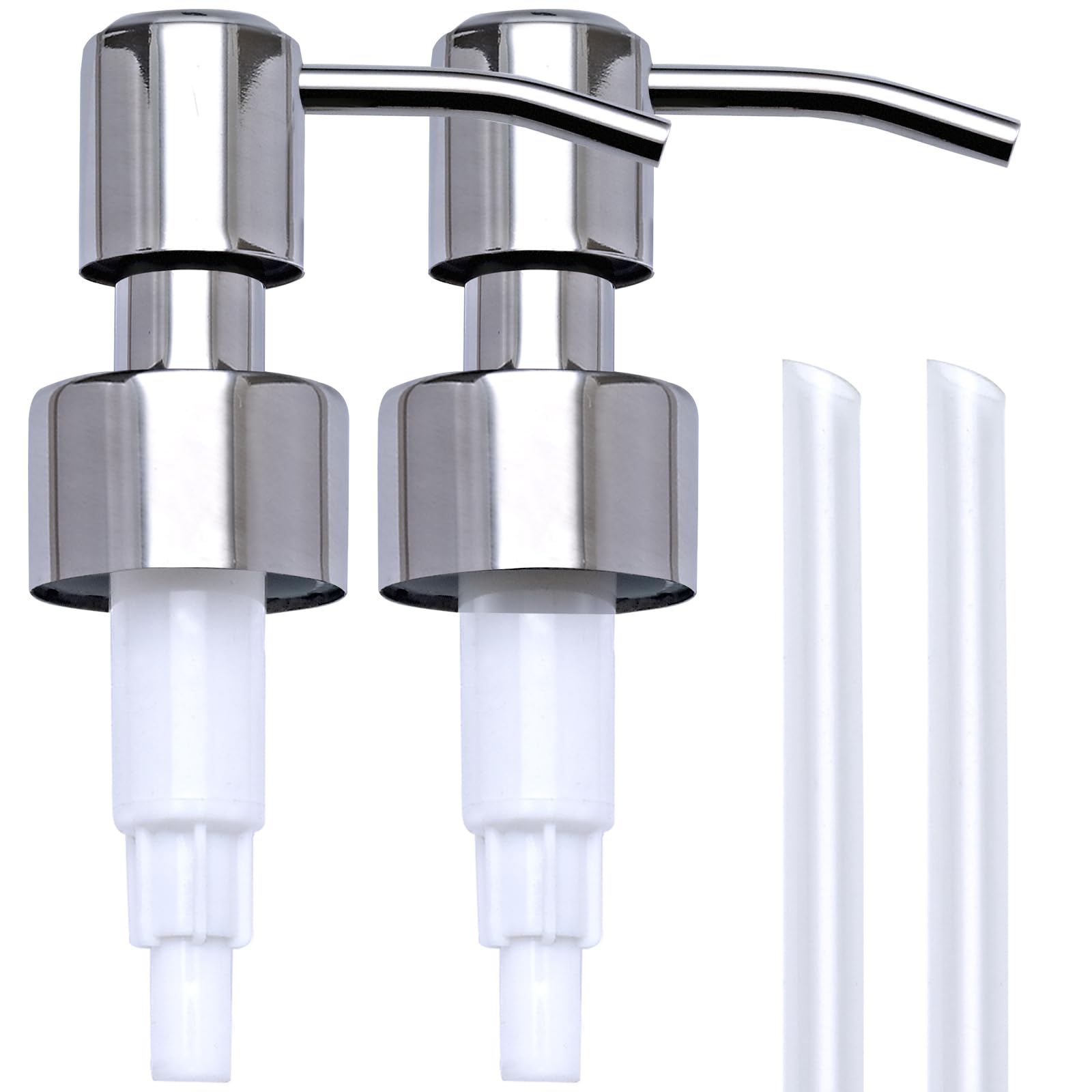 Repuesto de bomba dispensadora de jabón cromada, color plateado 304, a prueba de óxido, bombas dispensadoras de loción de acero inoxidable de repuesto para botellas de boca regular estándar