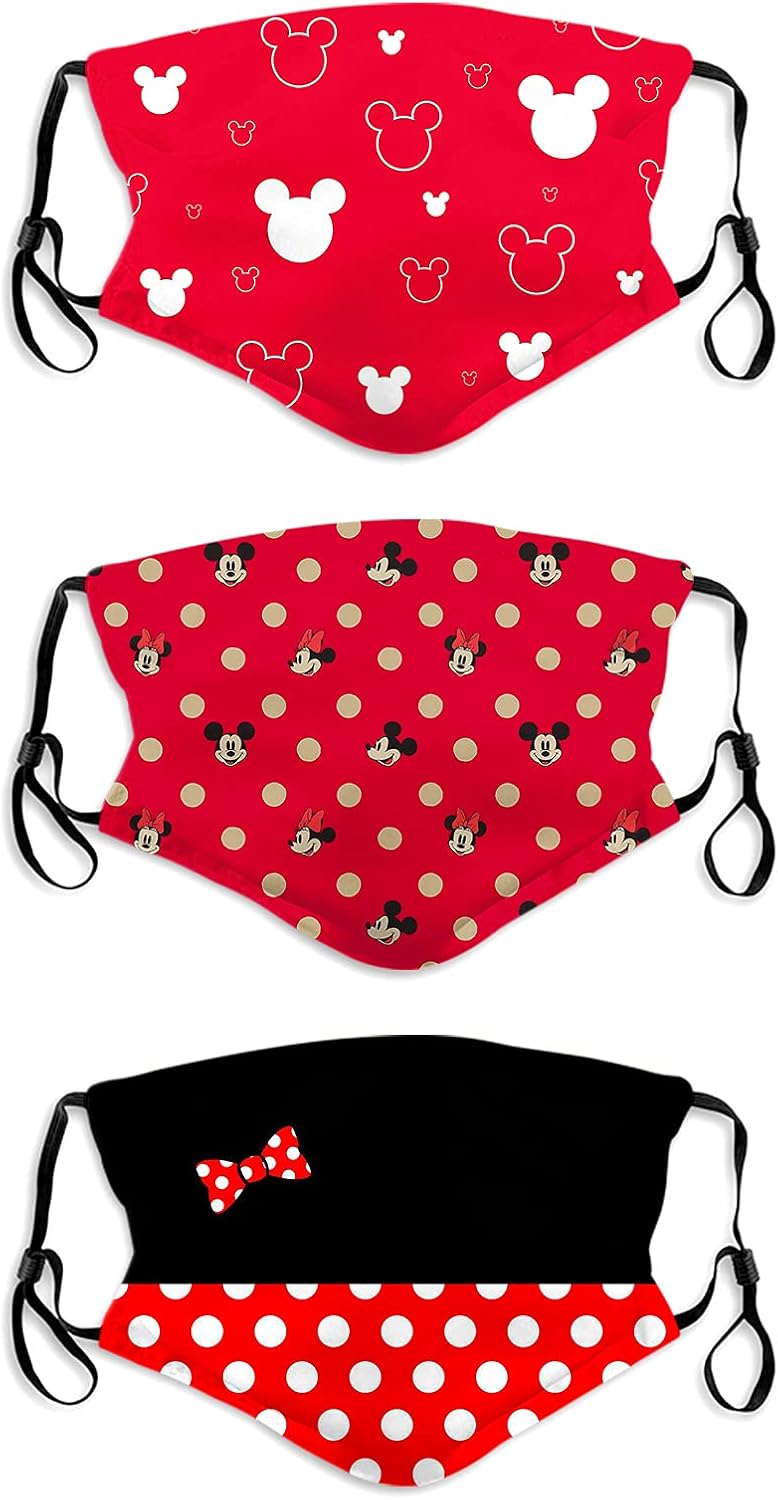 3PCS Face Cover Mask with 6 Filters Adjustable Reusable Bandana