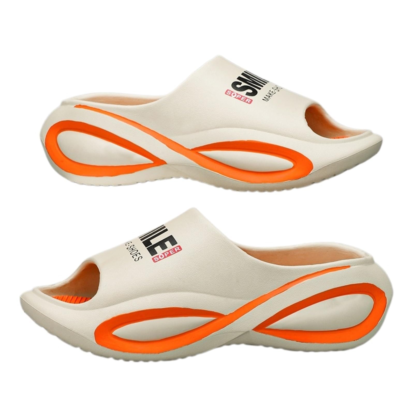 Gyios summer sandals men Unisex Thick Sole Cut Out Eva Platform Open Toe Slides-khaki-42-43