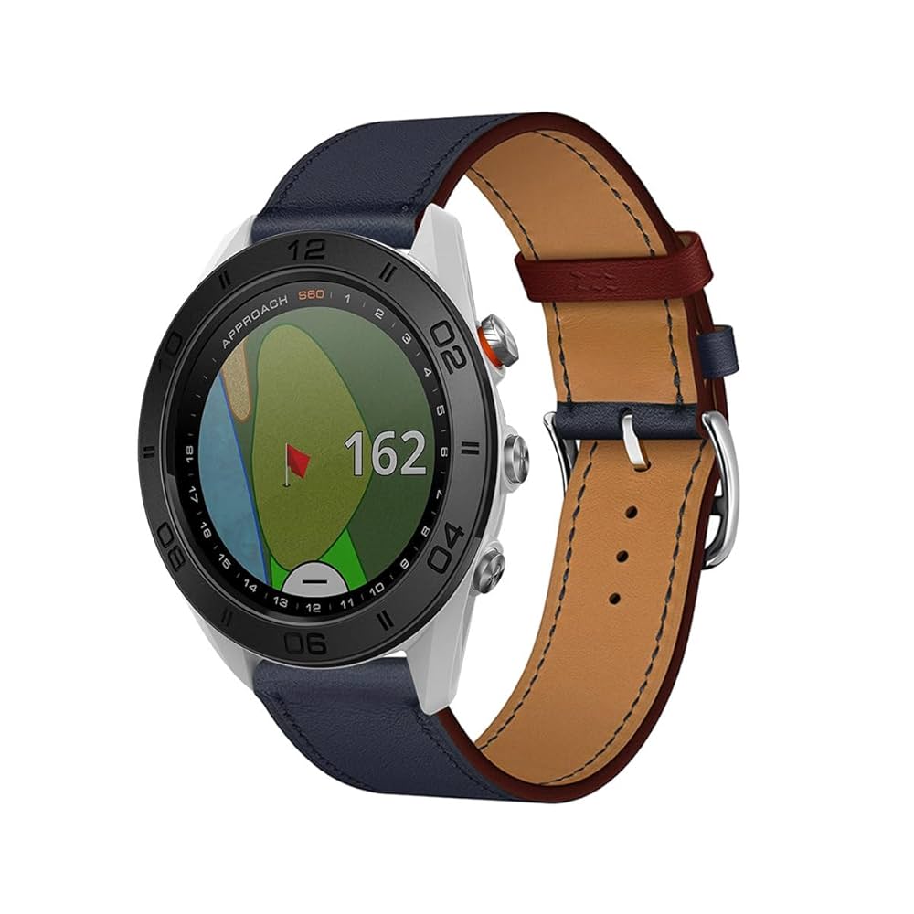 GARMIN - Garmin S60 Premium 革ベルト未使用 Garmin Approach S70 47mm S62 S60 交換 バンド PUレザー素材
