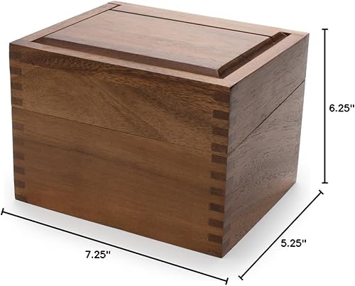 Vista 13 de Ironwood Caja de recetas de madera de acacia gourmet, compartimento doble, para tarjetas de 3 "x 5