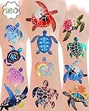 ANTING 180 Pieces Turtle Temporary Tattoos Turtle Themed Tattoos Stickers Party Decoration Supplies favors Body Art for Kids Adults