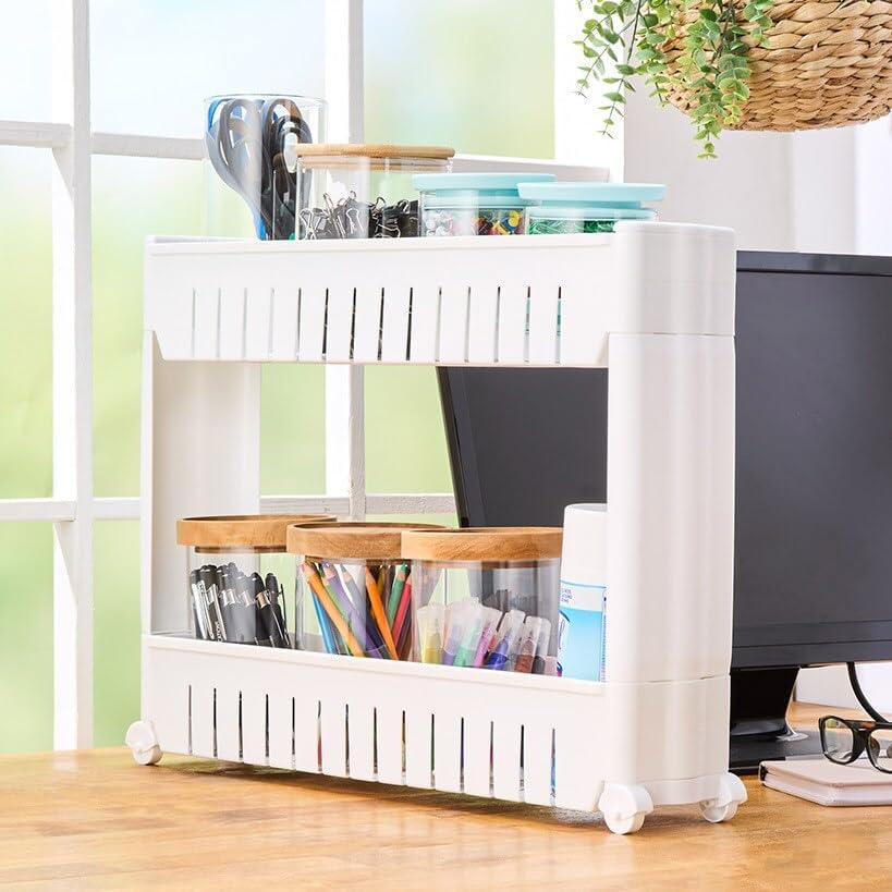 Lakeside Space Saving Countertop Storage Cart Organizer