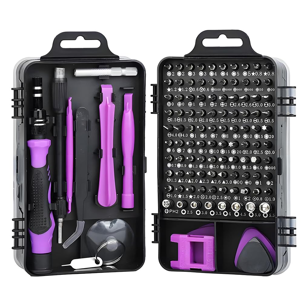 Tournevis de précision 115 en 1 kit de réparation violet pour montre