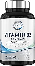 Vitamin B2 (Riboflavin) High Dose 250 mg Capsules - 180 Capsules - Vegan Friendly - From Nutriota
