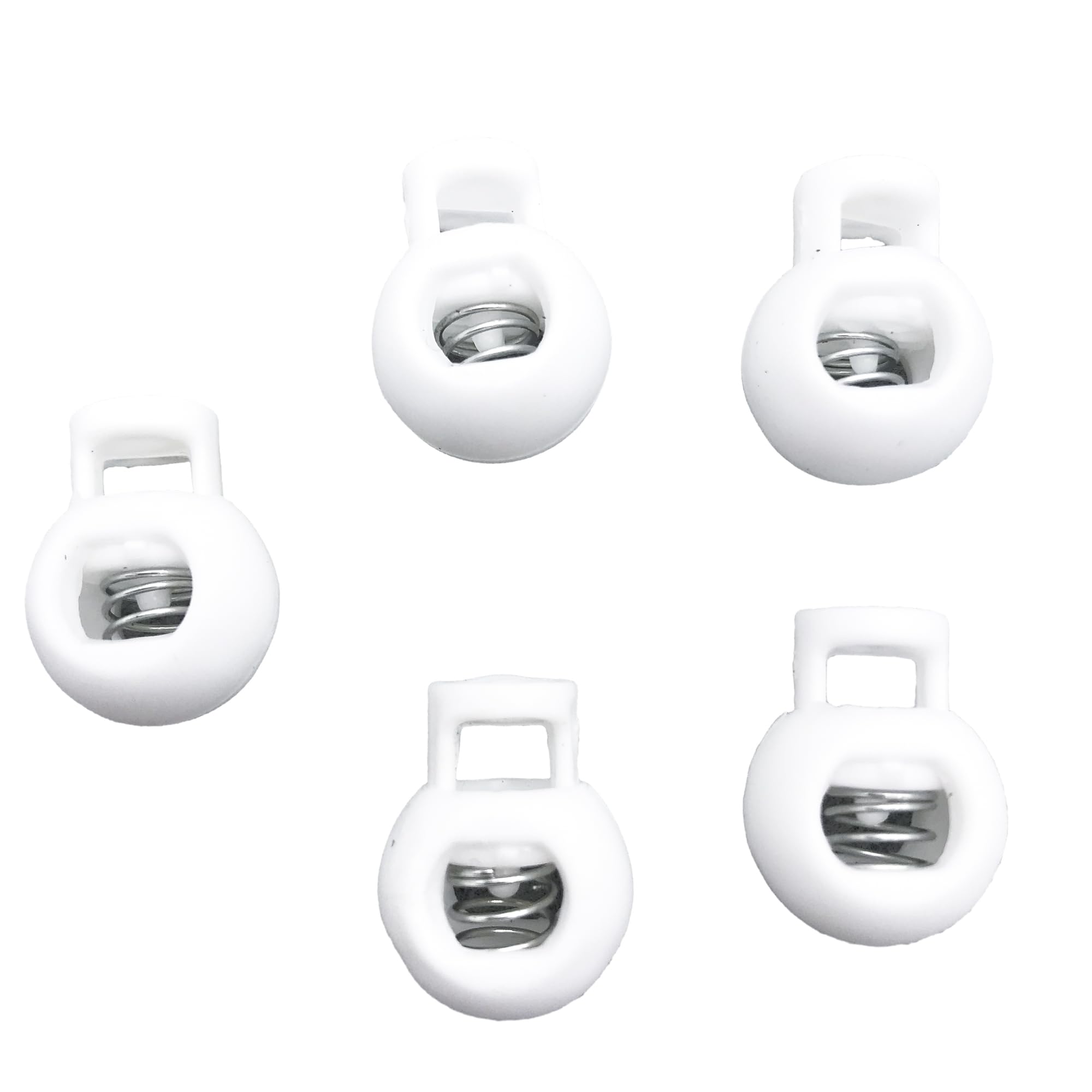 55 Pieces Spring Cord Lock Single Hole Cord Locks Round Toggle Stoppers Sliding Cord Fastener Locks End