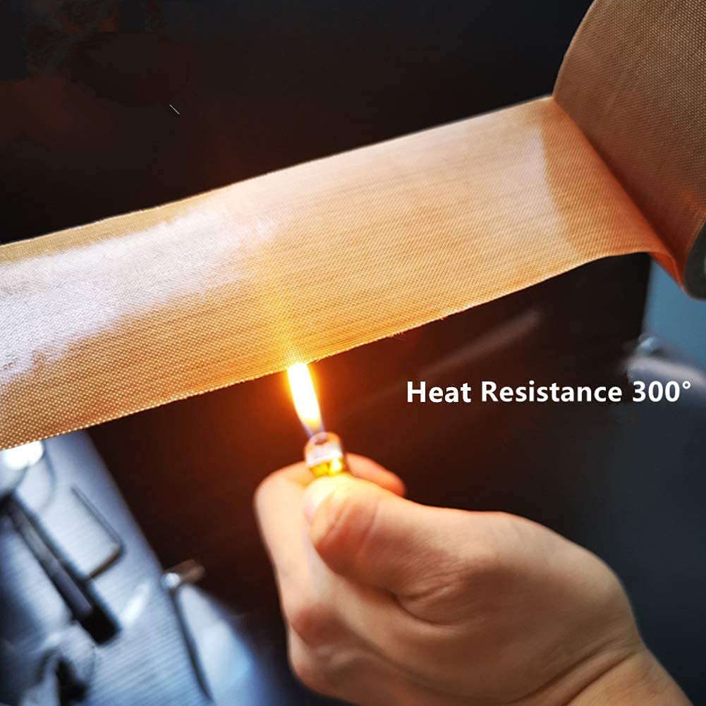 PATIKIL Nastro PTFE Ad Alta Temperatura 5/16 Pollici X 33 Piedi, Nastro Adesivo In Fibra Di Vetro Rivestito Per Sigillatrici Sottovuoto E A Impulso, Colore Nero