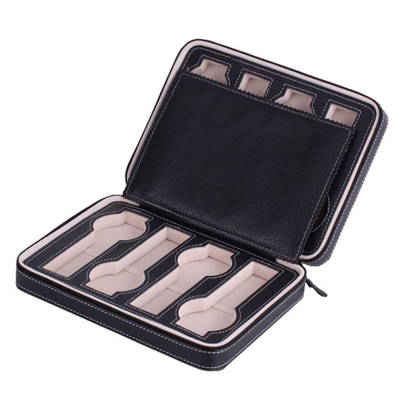 COLLBATH Estuche Para Guardar Relojes Ranuras Costuras Portátil Estuche Protector Caja De Almacenamiento Diseño Profesional