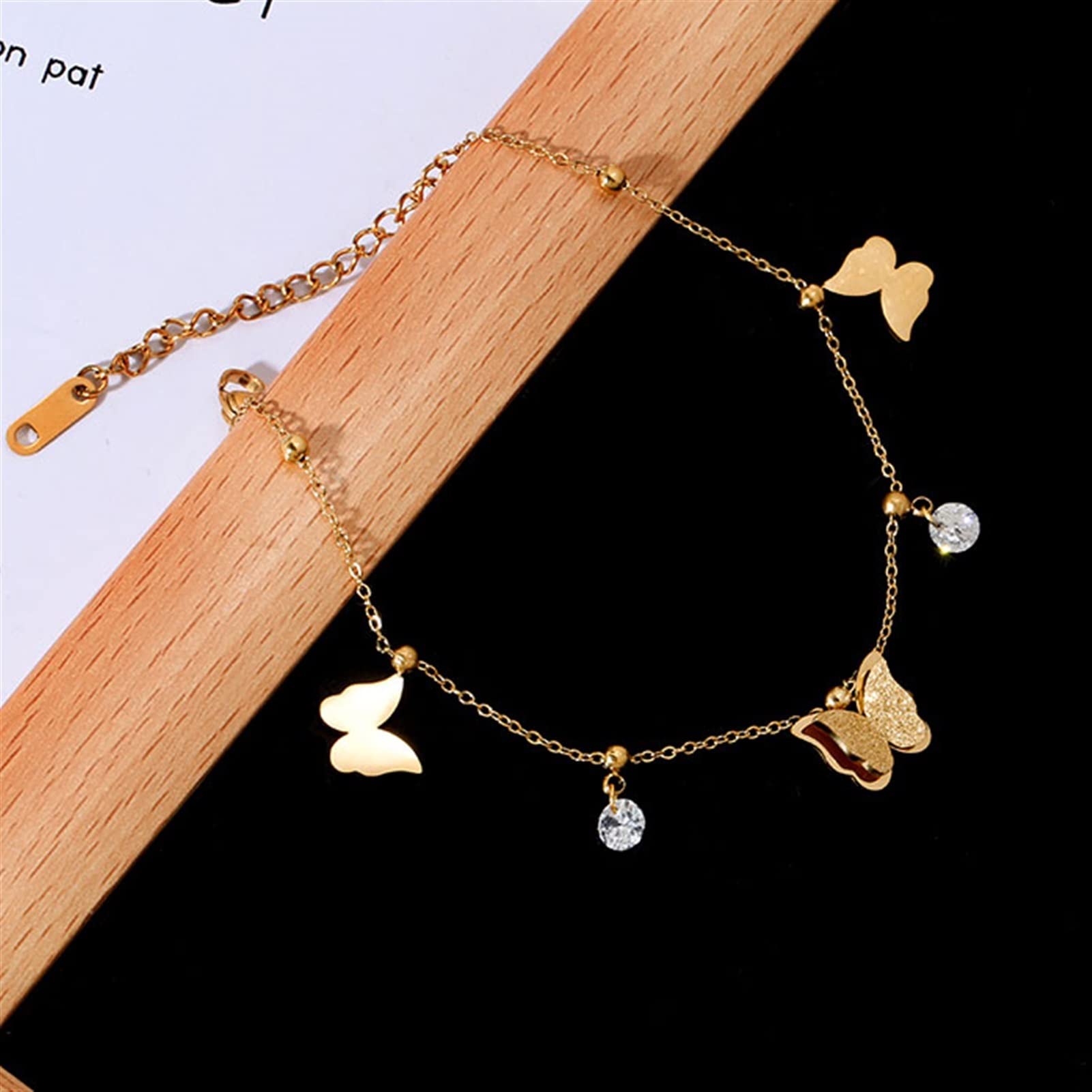 Tobillera/Tobilleras Tobillera para Mujer, Tobillera Simple chapada en Oro Amarillo de 18 Quilates, Apta para Cualquier ocasión, Pulseras de Tobillo