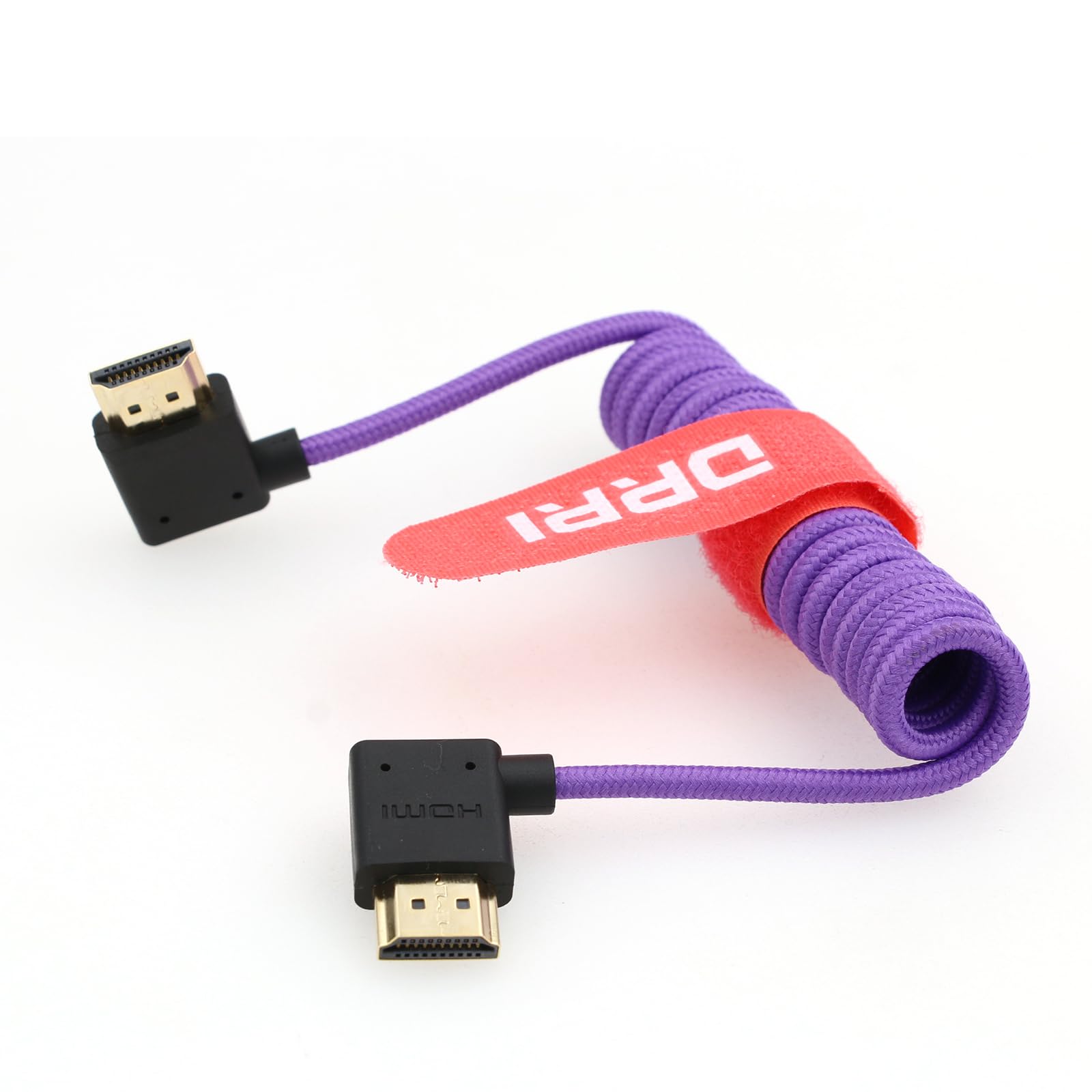 DRRI 8K HDMI to HDMI 2.1 Ultra High-Speed Braided Coiled Cable for Sony A7III a7s3, Atomos Ninja V (Left HDMI-Right HDMI - Image 3