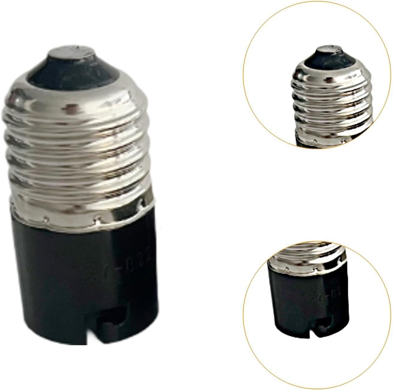 Light Socket Adapter Sturdy Lightweight Conversion Converter E27 to B22 Black