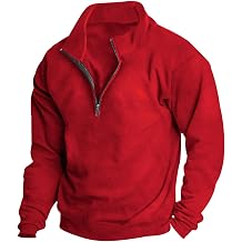 Crewneck Sweatshirts Men Zip Up With Designs Fashion Long Sleeve 1/4 Zip Pullover Casual Solid Lightweight Shirts