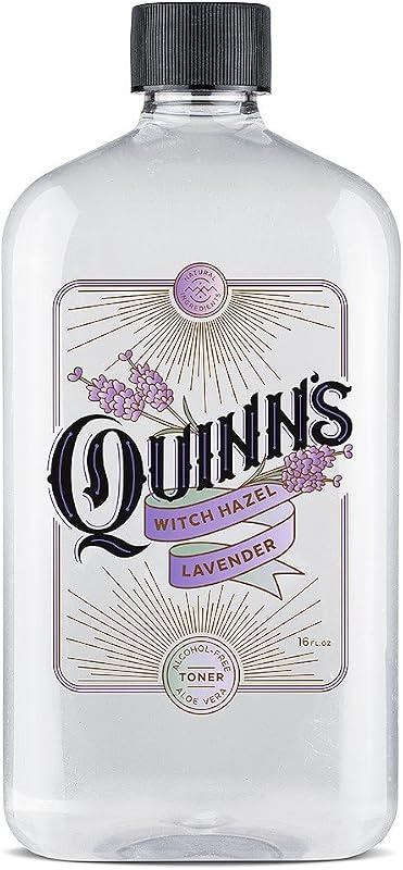 Tônico facial Quinn's com hamamélis e aloe vera, fragrância de lavanda, sem álcool, 473 mL