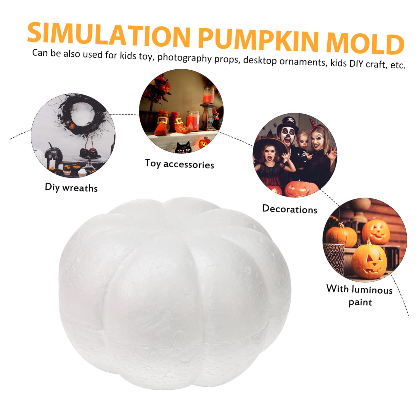 STOBAZA 4pcs DIY Pumpkin Mold Simulation Fake Pumpkin Craft for Halloween Thanksgiving