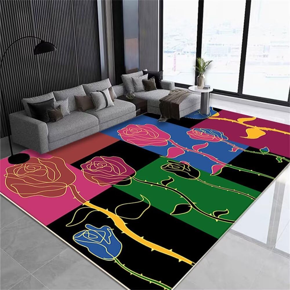 Tapis chambre gamer adolescent tapis de passage imprimé cheveux courts 60x110cm