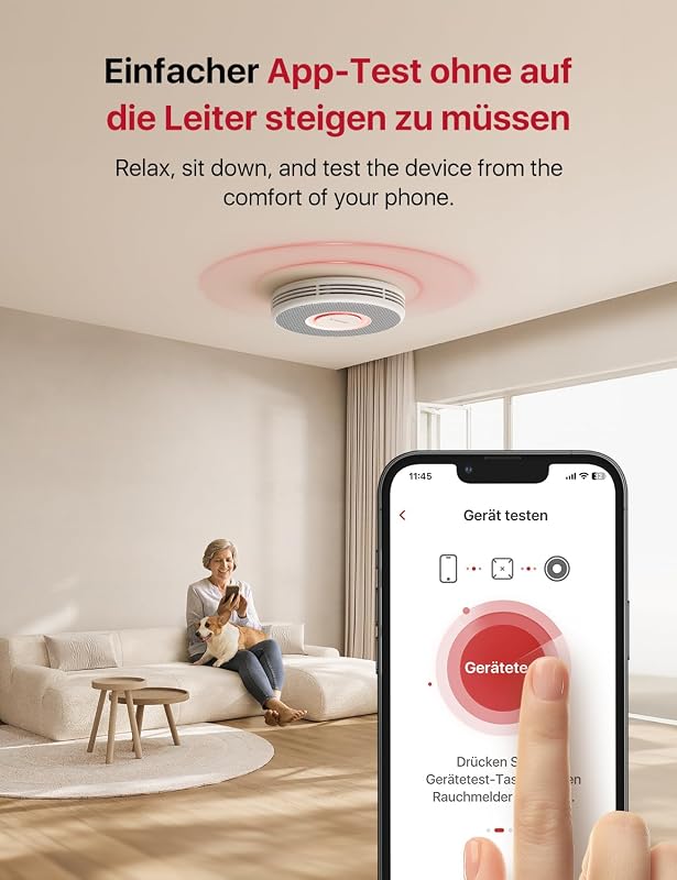 X-Sense XS0B-MR Okos Füstérzékelő WLAN Hangkimenettel, 17 Helyszínnel - Vezeték Nélküli Tűzjelző, 5 Éves Elemmel, SBS50 Bázisállomással Komp