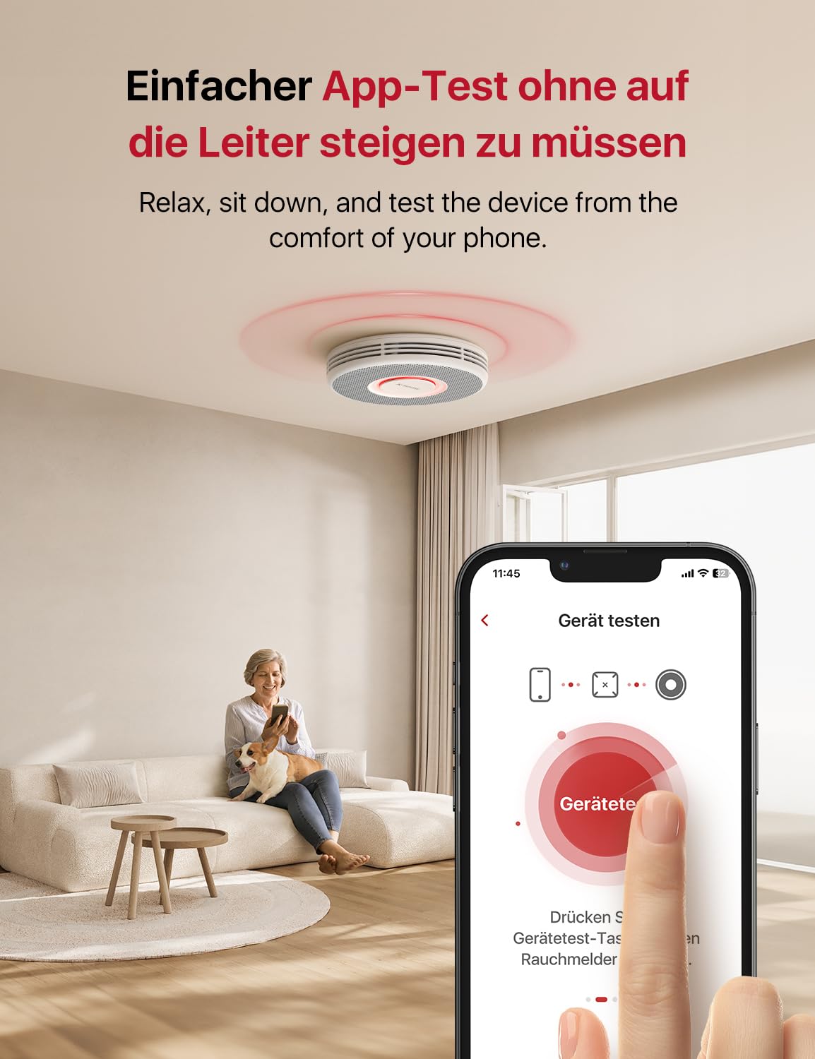 X-Sense Smarter Rauchmelder WLAN mit Sprachausgabe und 17 Standorten, Feuermelder, Rauchmelder vernetzt, 33 mm, Brandmelder mit SBS50 Basisstation, XS0B-MR61, 6 Stück