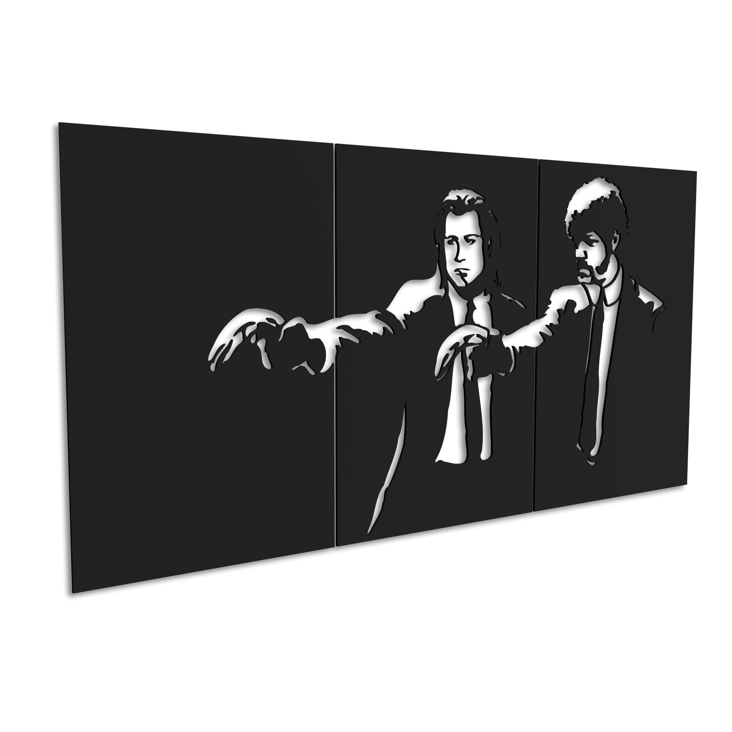 Kajaro Stile Cinema Quadro da Parete Legno 3 pezzi, 1780x980 mm | Gratis: secondo quadro più piccolo incluso. Decorazione murale in legno, montaggio senza forare.