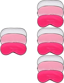 minkissy Compressa Quente 12 Peças De Olhos Vendadas Para Dormir Avião Máscara De Seda Para Os Olhos Almofada De Compressa Quente Capa De Olho Ajustável Cetim Para Os Olhos Noturnos