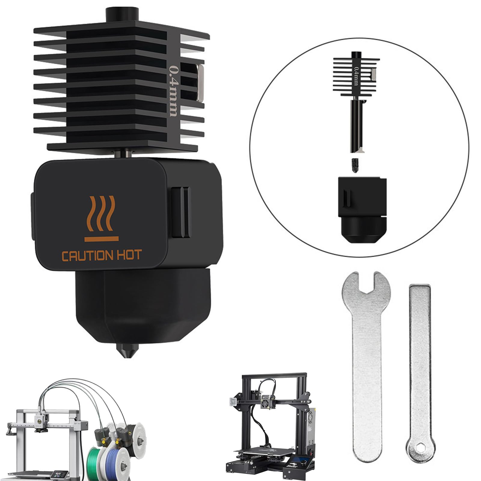 Detachable A1 Mini Hotend Kit for Bambu Lab A1 Mini, 3D Printer Accessories, 0.4mm Hardened Steel Nozzle 3D Printer Replacement Parts with Installation Tools-image-11