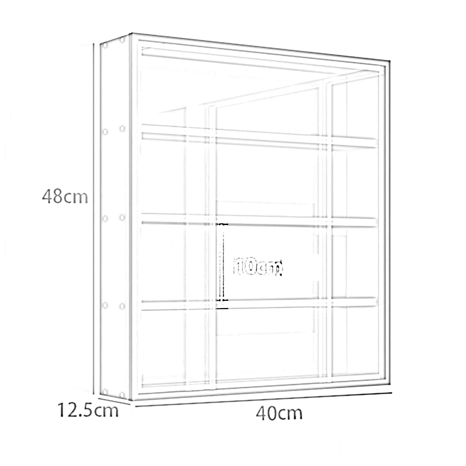 Vetrina a Muro a 4/5/6/7 Ripiani, Nera, per Action Figure e Oggetti da Collezione, Ideale per Soggiorno e Camera da Letto (L x P x A) 40x12,5x48 cm