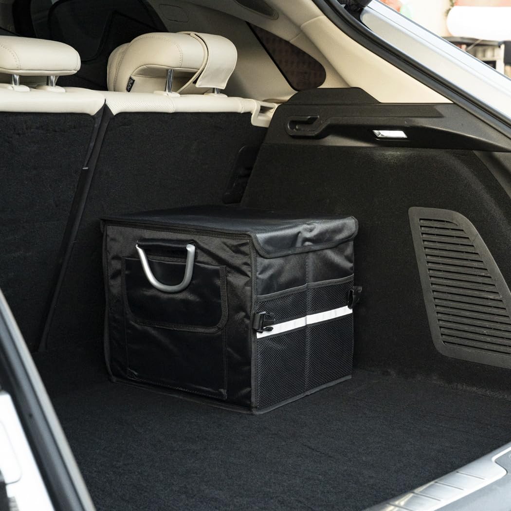 Organizer per bagagliaio, 28 l, portatile, multiuso, pieghevole, impermeabile, in tessuto Oxford, per auto, camion, SUV