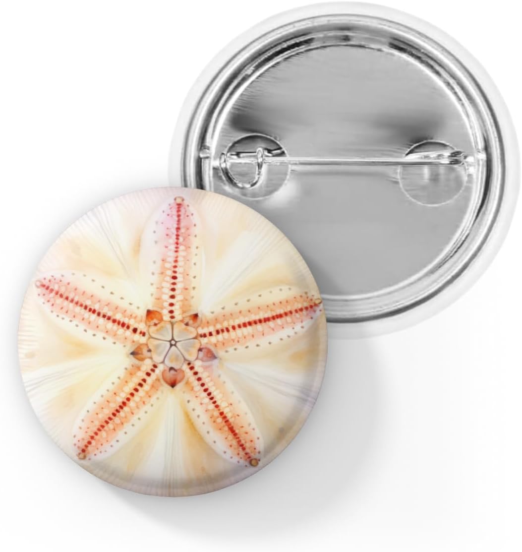 Sand Dollar Pin Button – Beach Pin and Shell Badge – Cute Coastal Accessory for Summer Outfits, Bags, or Hats, Perfect Ocean Lover Gift