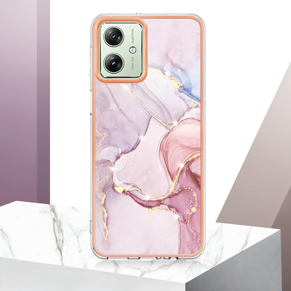 SEAHAI Hülle Für Motorola Moto G54 5G – Blumen-Design, Transparent, Weiches Silikon, Stoßfest, Mit Wireless Charging Support