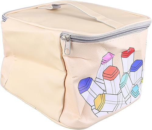 Miniatura 8 de Septpenta Funda de piel sintética con 120 compartimentos, diseño de gran apertura, artículos de papelería bonitos, para viajes de oficina para