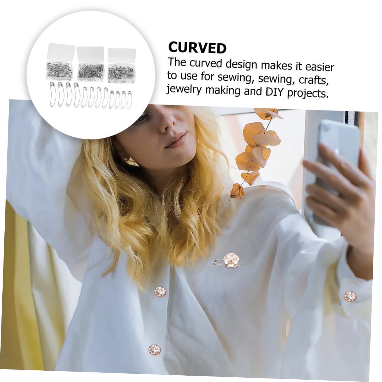 MAGICLULU 3stücke Curved Safety Sicherheitsnadeln Für Quilten Und Handwerk Praktische Und Langlebige Nähzubehör Für Kreative Projekte