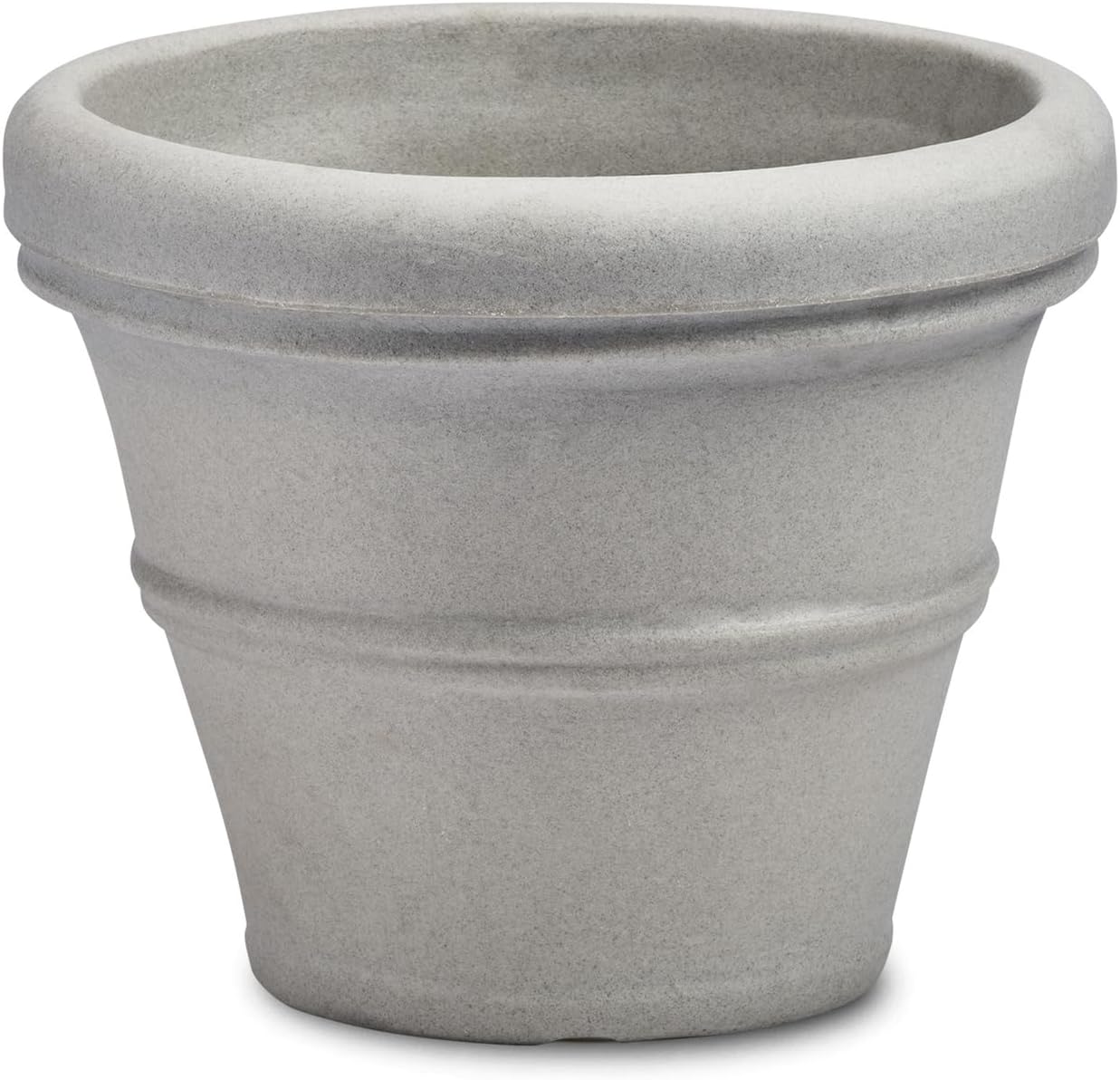 Durable Garden Planter, Classic Rolled-Rim, 27" (Weathered Concrete)