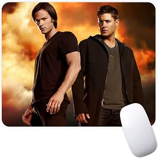 Supernatural Winchesters Sam Dean Castiel Angel TV Show Fantasy Horror Drama Magic Family Business Non-Slip Mousepad Gaming Computer Gaming Desktop Laptop Mouse Pad 7.1 x 8.7 inches