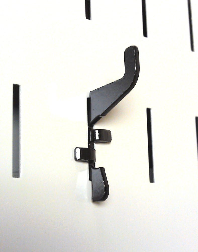 Wall Control Standard Slotted Hook Pack - Slotted Metal Pegboard Hooks Pegboard and Slotted Tool Board - Black