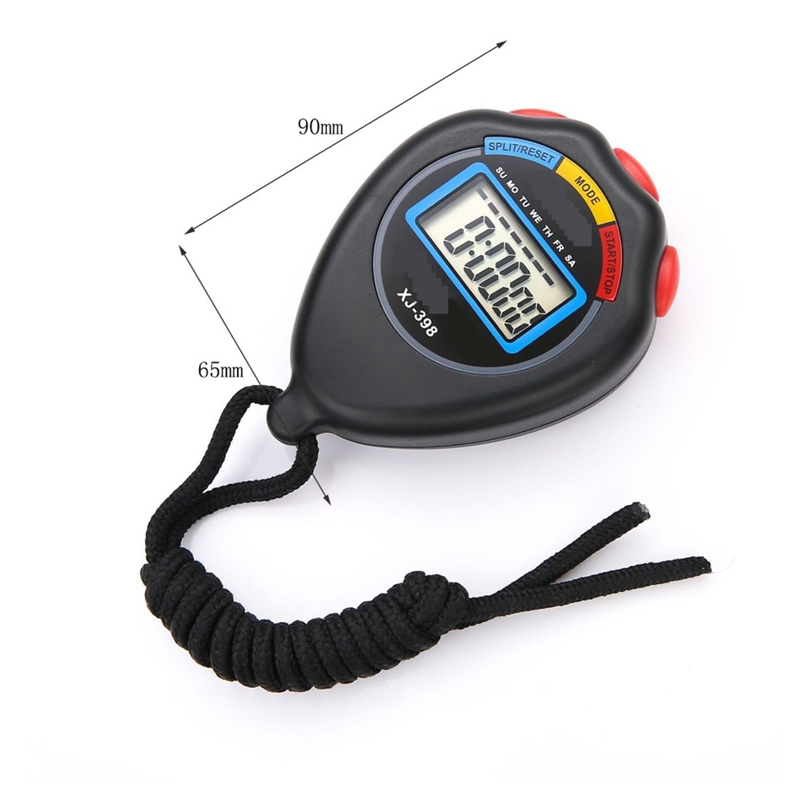 Cronometro, Cronometro digitale multifunzione Timer sportivo portatile LCD for esterni Cronografo da corsa Stop | Yelow