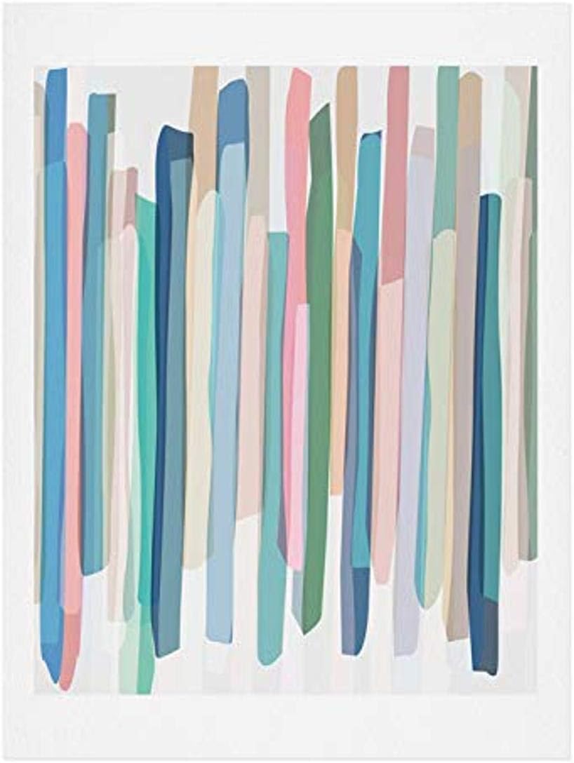 Deny Designs Mareike Boehmer Pastel Stripes 2 Art Print, 8" x 10", Blue