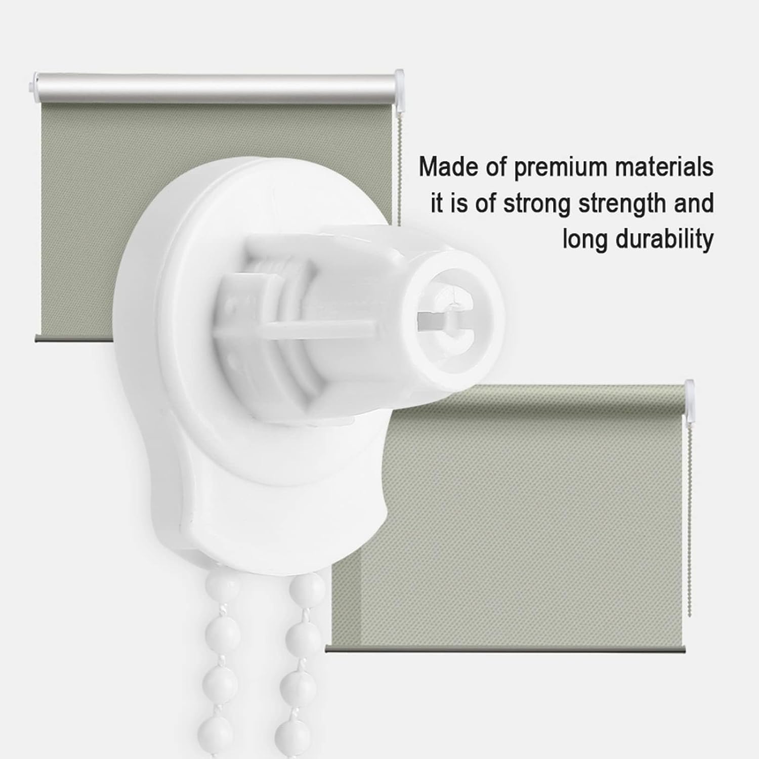 2 Set Roller Shade Bracket Set 25mm, Roller Blind Clutch Bracket Side Pulley Chain Repair Fitting Kit Window Treatments Replacement Parts for Home Top Side Face Mount with 55in Bead Chain