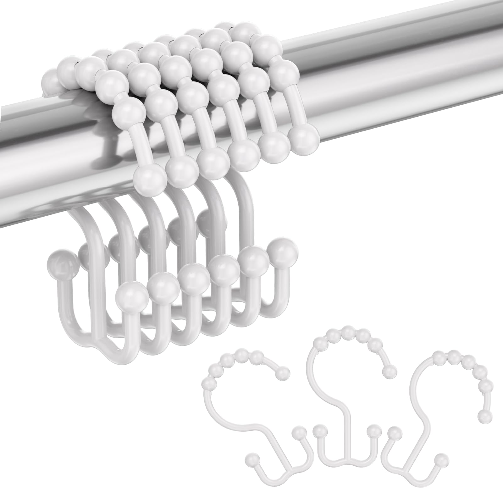 White Shower Curtain Hooks