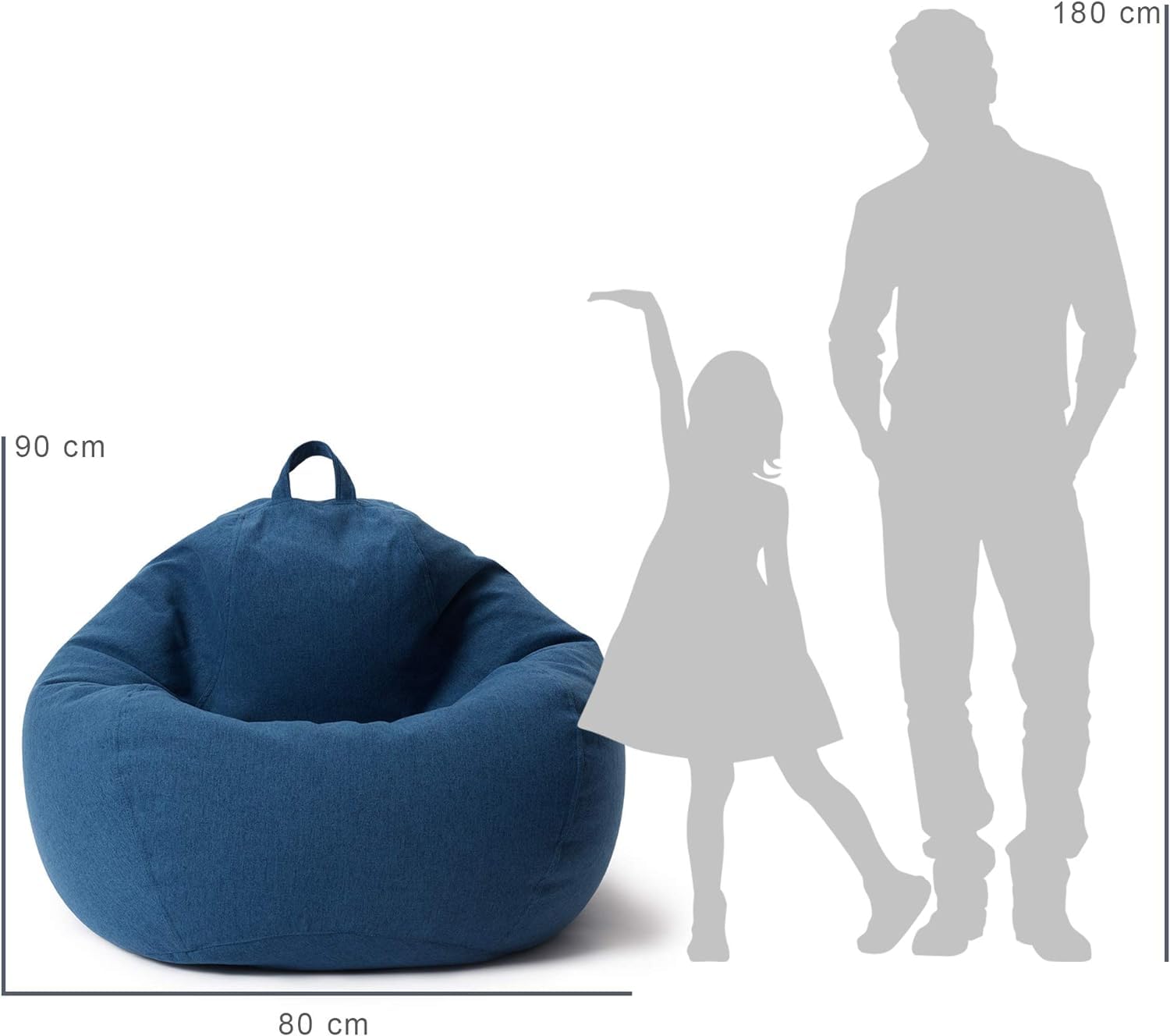Lumaland Sitzsack Luxury XL Plus 85x65cm | Microvelours Beanbag Mit Extra Weichem & Robustem Stoff | Für Erwachsene & Kinder| Ideal Geeignet Für Kinderzimmer | Sessel & Stuhl Bean Bag [Rot