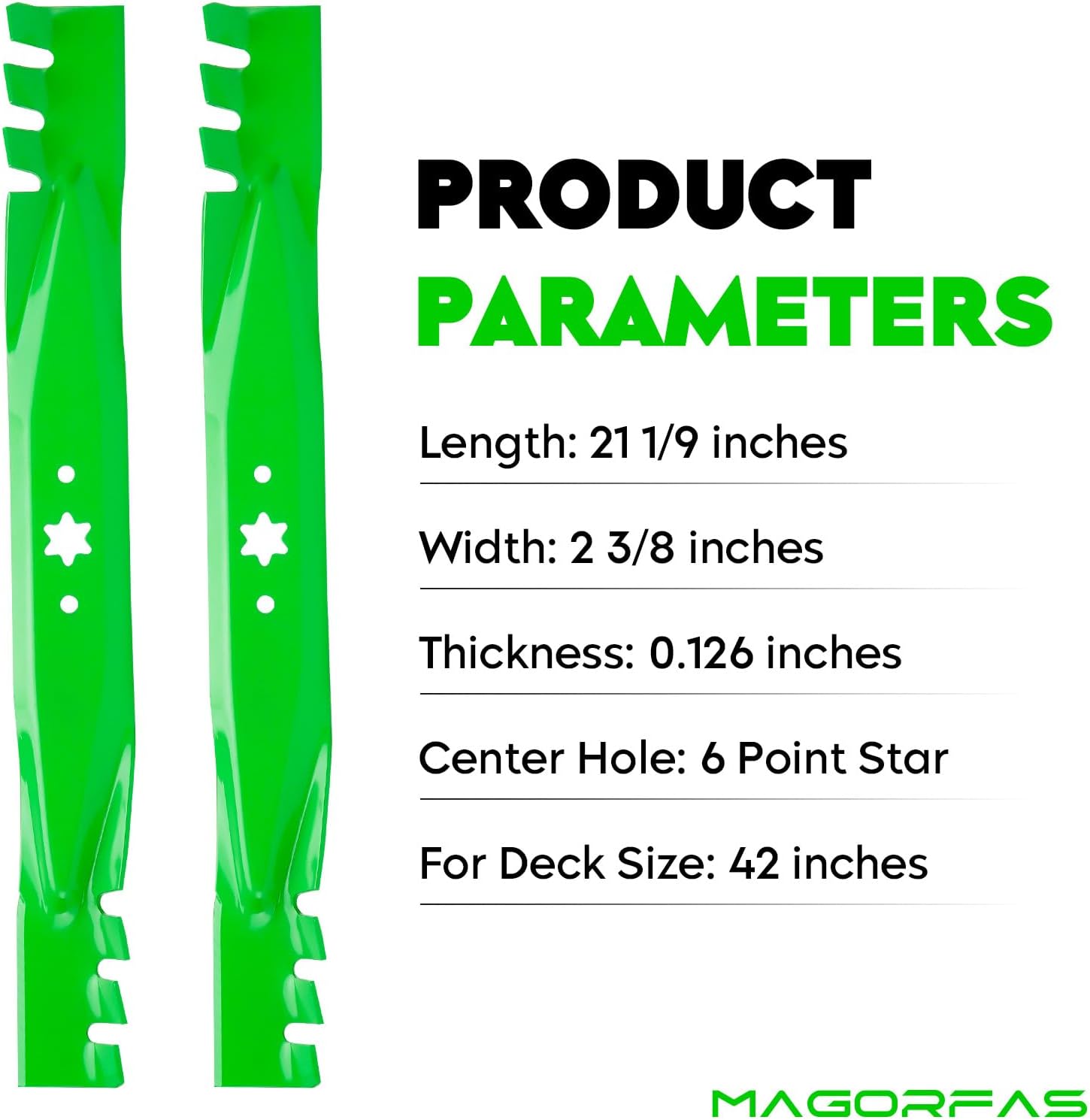 Lawn Mower Blades Toothed Mulching with 42 inch Deck Fits for 942-0616 742-0616 942-04126 742-04308 942-04312 for Cub Cadet LT-1040 LT-1042 XT1-LT42 Craftsman T1100 Z6000, 2 PCS