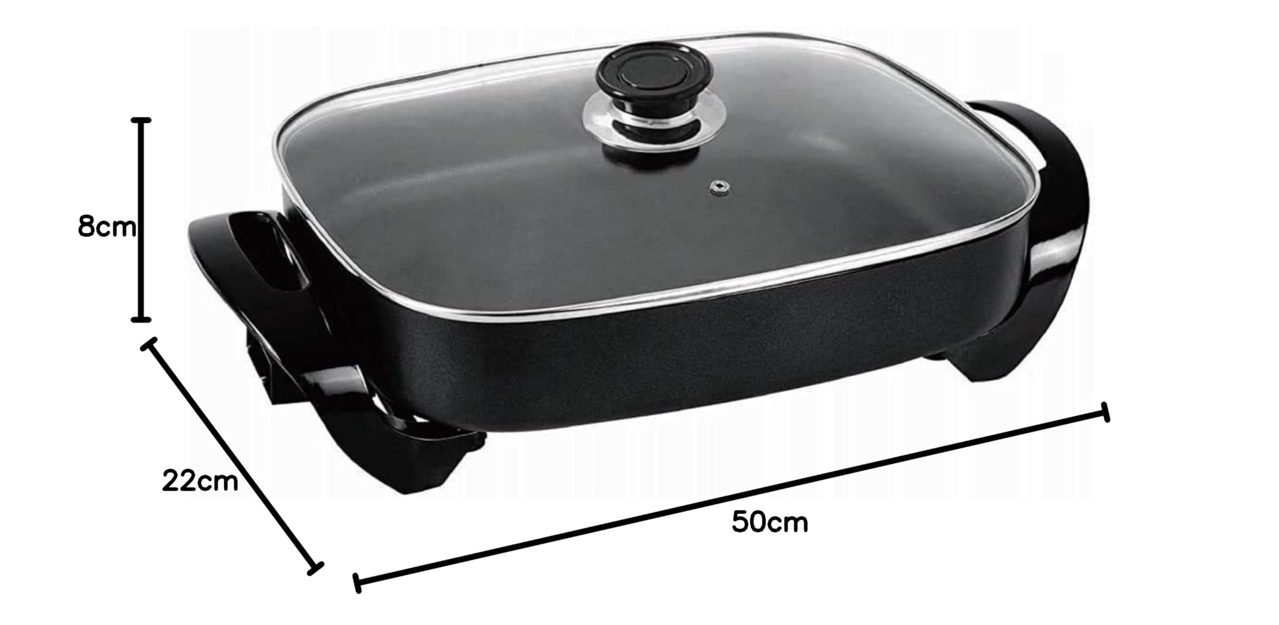Shov Poêle MG-3040 - Poêle électrique multifonctionnelle - Poêle à pizza - Poêle à pizza - Poêle de fête Ø 30 x 40 cm