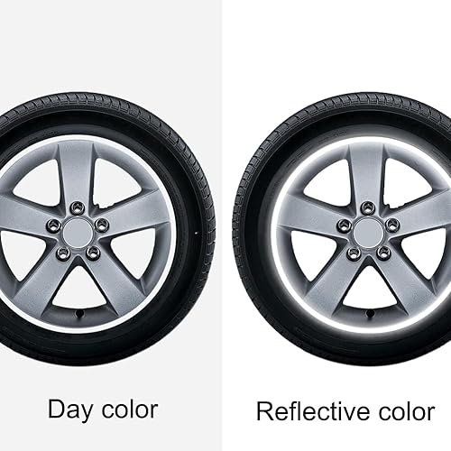 Miniatura 10 de 18 pulgadas reflectante llanta raya sticker para motocicleta ruedas coche ciclismo bicicleta noche reflexivo seguridad decoración raya universal