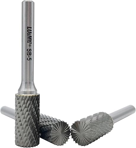 Miniatura 8 de Fresa de carburo de tungsteno SB-5 en forma de cilindro de doble corte (diámetro de cortador de 12,7 mm, longitud de cortador de 25,4 mm)