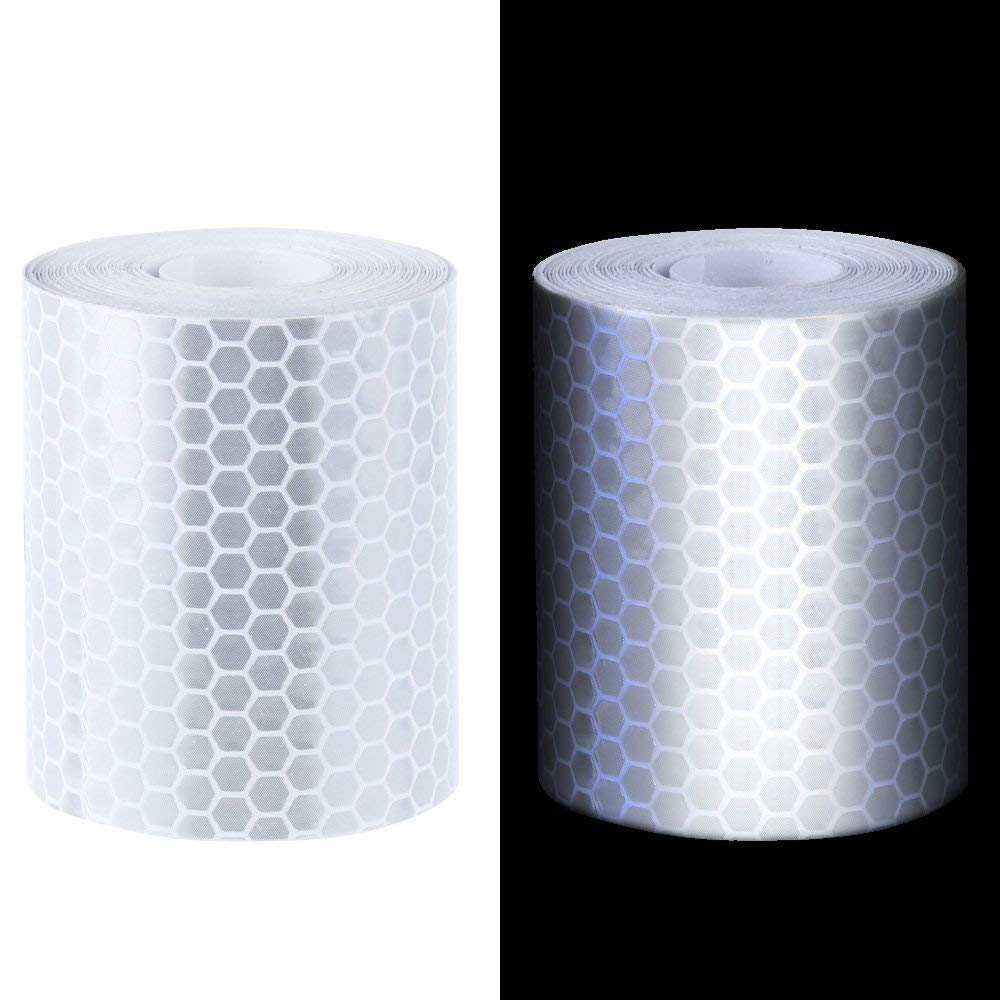 Reemky Ruban D'avertissement Réfléchissant 5 Cm X 3 M - Forte Réflectivité - Haute Adhérence - Couleur Vive - Outil De Rappel De Sécurité Pour Les