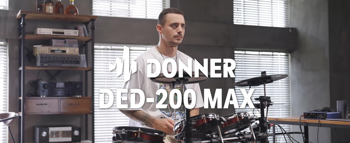Donner 電子ドラム セット DED-200 MAX 折りたたみ メッシュ 5ドラム3 