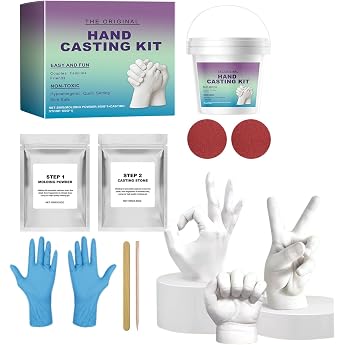 Hand Casting Couples Home Hand Cast Set - Handmade Craft Kit with Gloves, Keepsake Molds, Best Mothers Day Gifts for Women