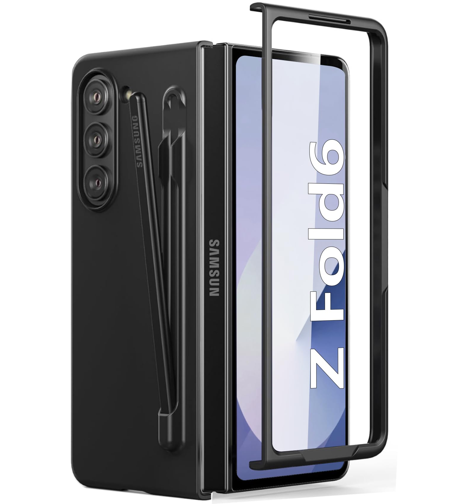 OCASE Coque Samsung Galaxy Z Fold 5 avec Porte S-Pen, Antichoc Housse Cuir PU Portefeuille Etui