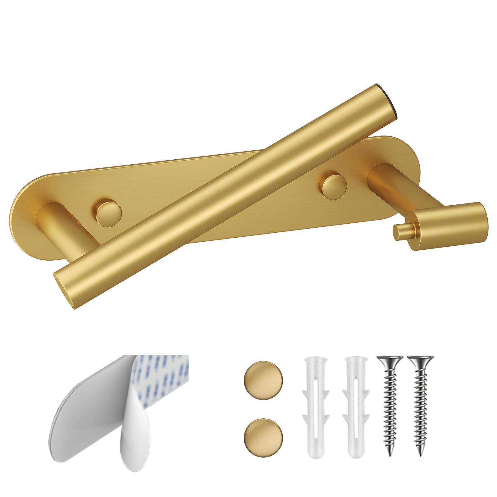 BESy Toilet Paper Holder, Bathroom Tissue Holder Wall Mount Brushed Gold