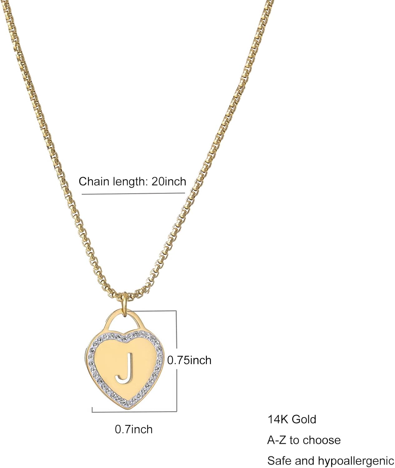 CaleesLLC Initial Necklaces 14K Gold Plated Stainless Steel Letter Charm Necklaces 26 Letters A to Z Personalized Hearted Necklace for Women Teen Girls Pendant Choker Jewelry Gifts(Gold J) image 2